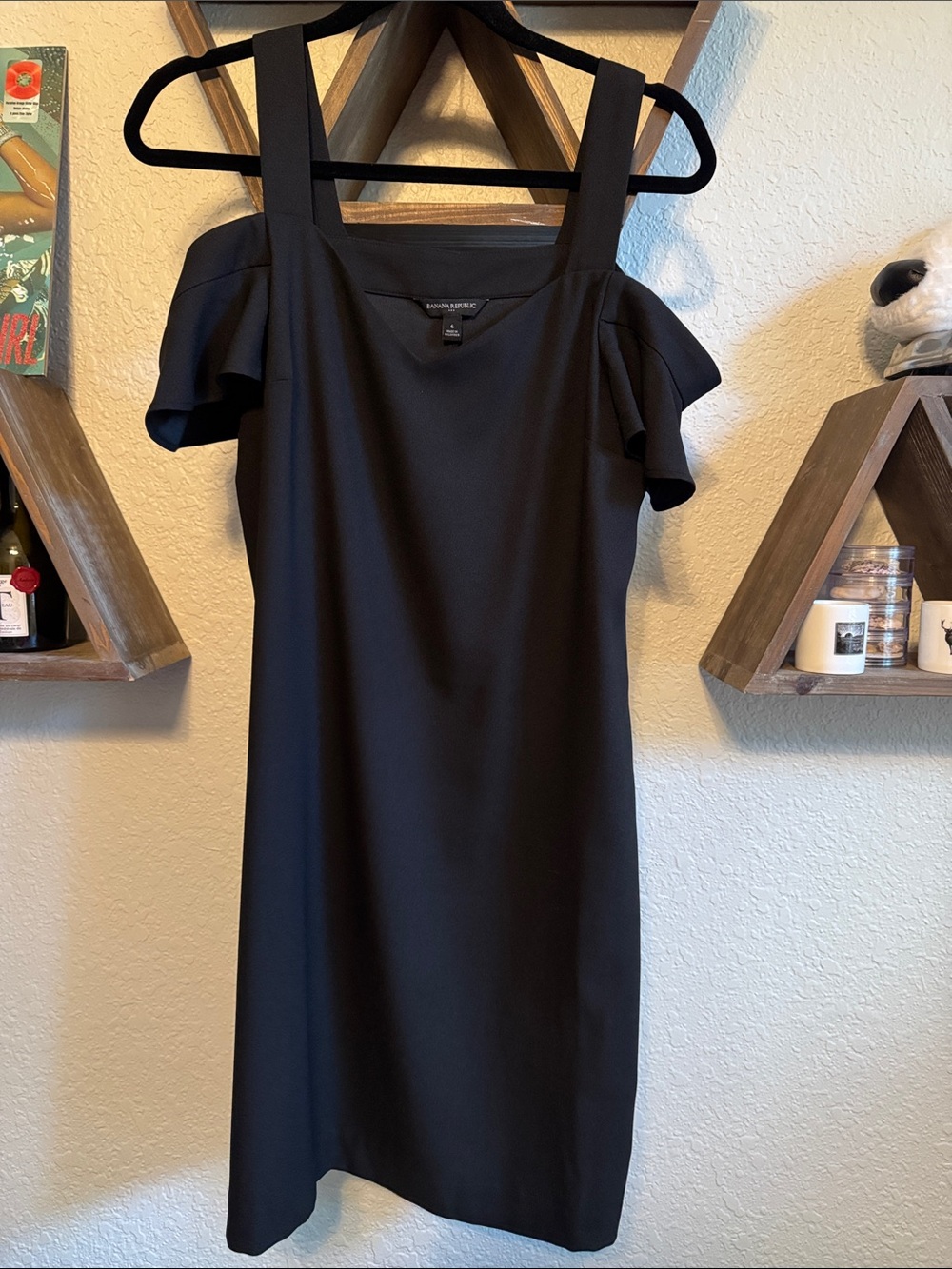 Banana Republic Black Strap and off Shoulder Sheath Dress